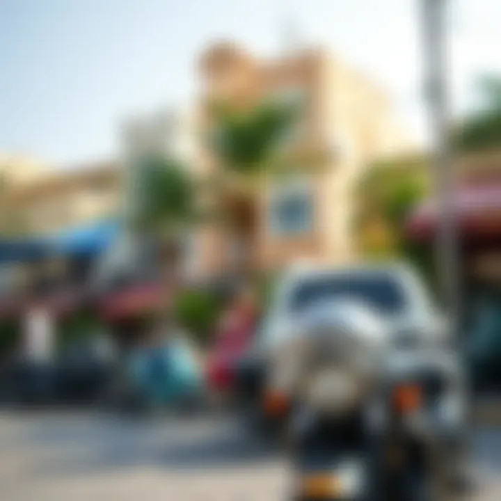 Vibrant lifestyle scene in a Dubai neighborhood