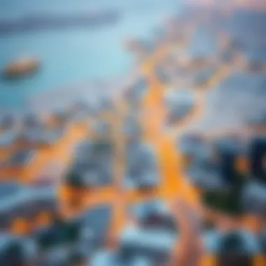 A map highlighting different neighborhoods in Dubai