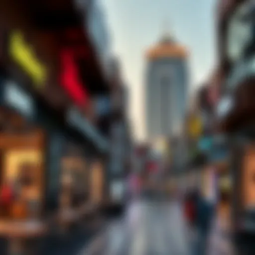 Dubai's Retail Landscape Vibrant retail landscape in Dubai showcasing diverse shops