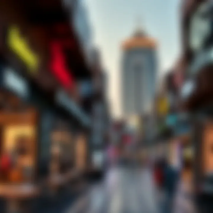 Dubai's Retail Landscape Vibrant retail landscape in Dubai showcasing diverse shops