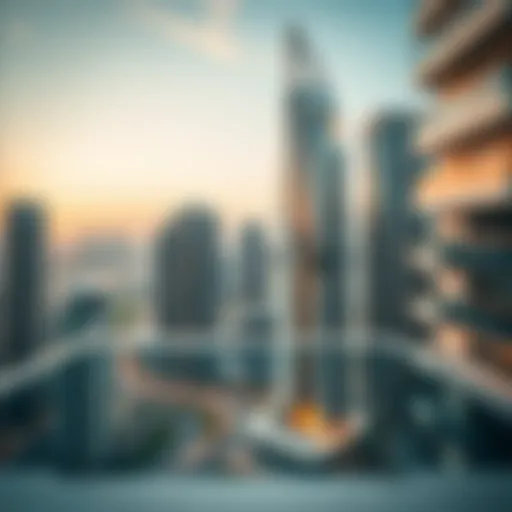 Luxurious high-rise building in Dubai skyline