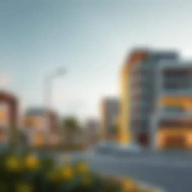 Highlighting the modern architectural design of Rotana Beach's surrounding properties