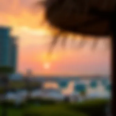 Vibrant Sunset Over Rotana Beach A vibrant sunset over the Rotana Beach, reflecting the lively atmosphere