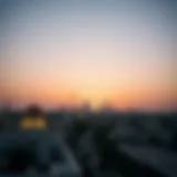 A stunning view of Safa Al Madina's skyline at sunset