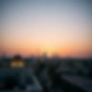 Safa Al Madina Skyline at Sunset A stunning view of Safa Al Madina's skyline at sunset