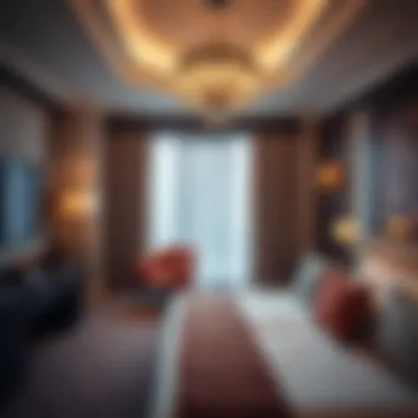 Interior of Savoy Hotel Room Luxurious hotel room highlighting elegant interior design