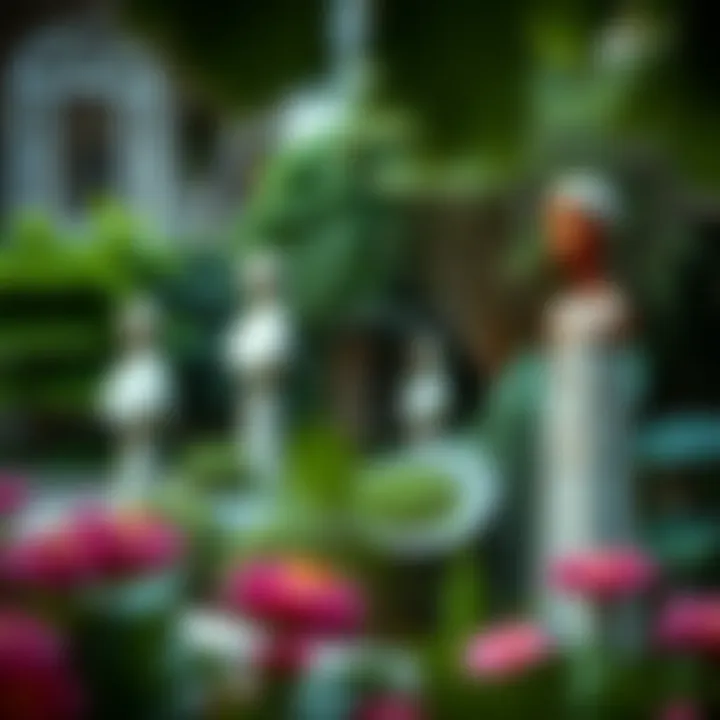 Art and Nature: A Perfect Union Artistic sculptures amidst greenery in a garden