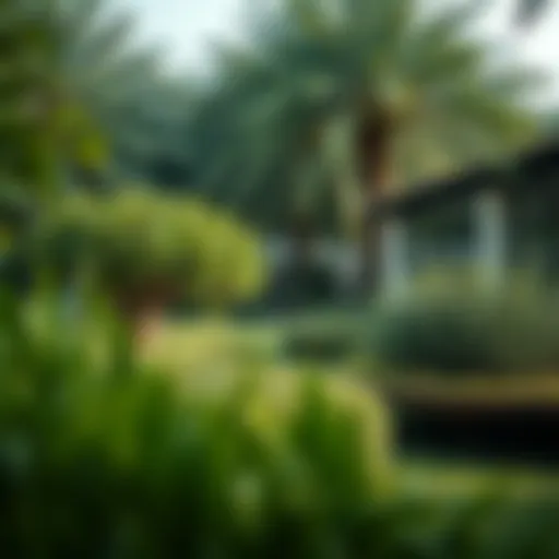 The Tranquil Greenery of Dubai's Gardens Lush greenery in a serene Dubai garden