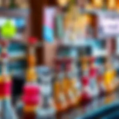 Variety of Shisha Flavors in Downtown Dubai An array of shisha flavors displayed invitingly at a popular venue