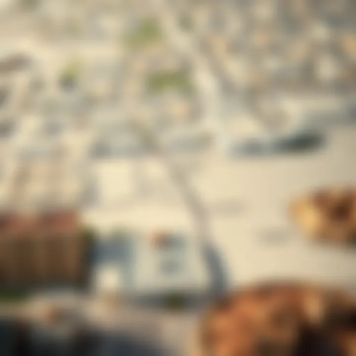Map highlighting popular neighborhoods for studio rentals in Dubai