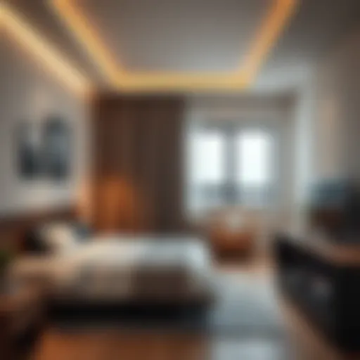 Cozy studio room interior showcasing modern design