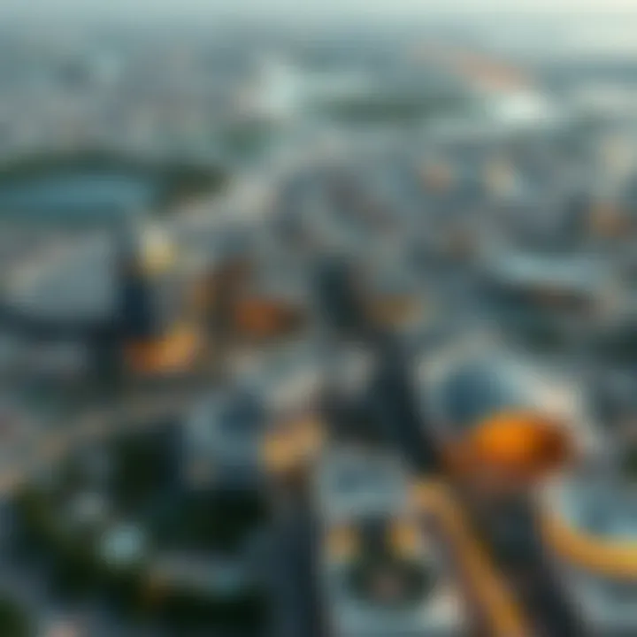 Aerial view of Abu Dhabi's sustainable urban development