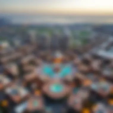 Aerial Overview of Jumeirah Village Circle Aerial view of Jumeirah Village Circle highlighting its layout