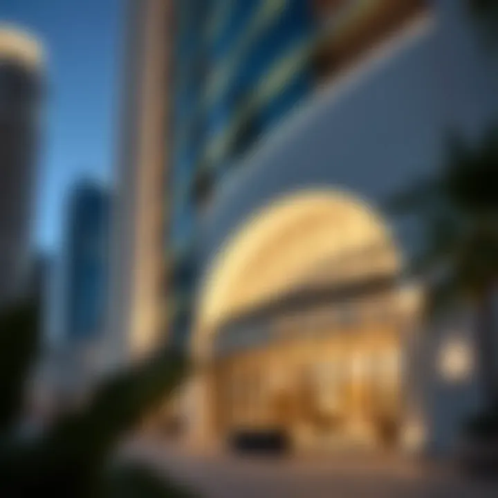 The sleek lines of the Address Downtown hotel, exemplifying modern urban living.
