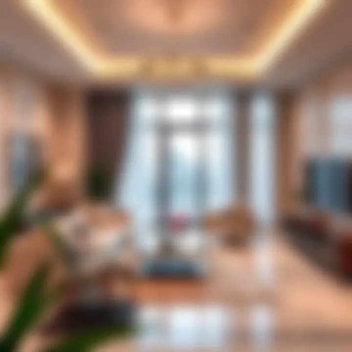 An elegant interior of a luxury apartment in Dubai