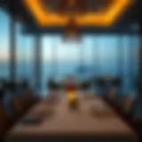 Elegant dining setup with ocean view