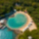 Aerial view of Blue Waters Beach showcasing its pristine shoreline