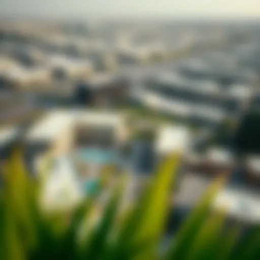Aerial view of the Business Village in Dubai showcasing its modern architecture and layout.