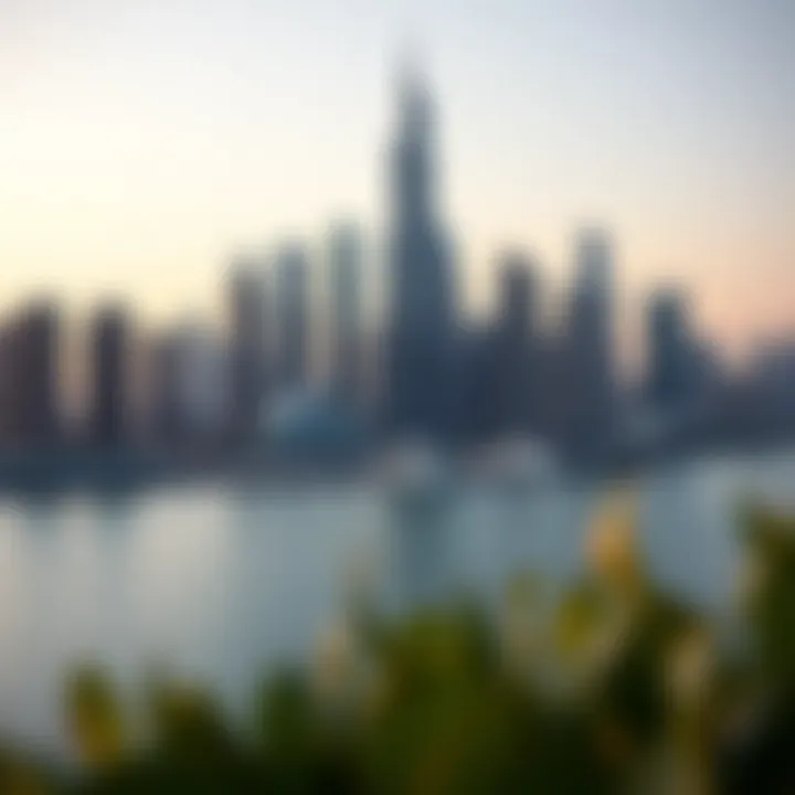 A panoramic view of Creek Harbour Tower amidst the Dubai skyline