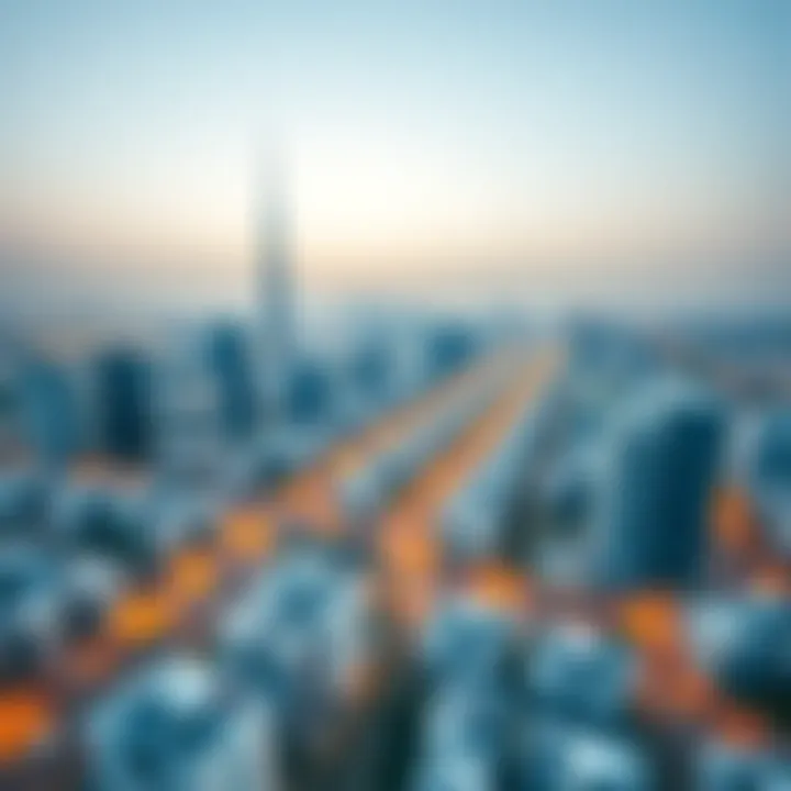 An aerial view of Dubai's skyline highlighting residential areas.