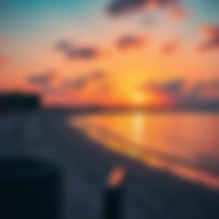 Vibrant sunset over Alzora Beach, highlighting its natural beauty