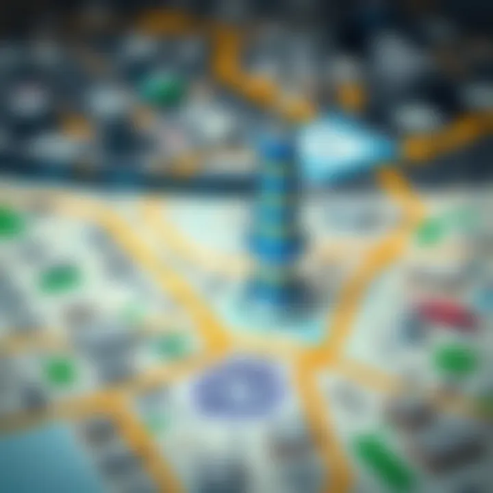 Close-up of ADCB Tower B's strategic location on a city map