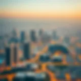 A panoramic view of Dubai's skyline highlighting real estate developments