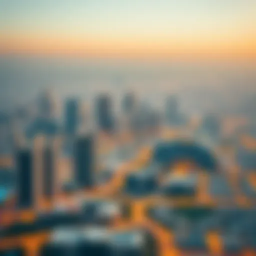 A panoramic view of Dubai's skyline highlighting real estate developments