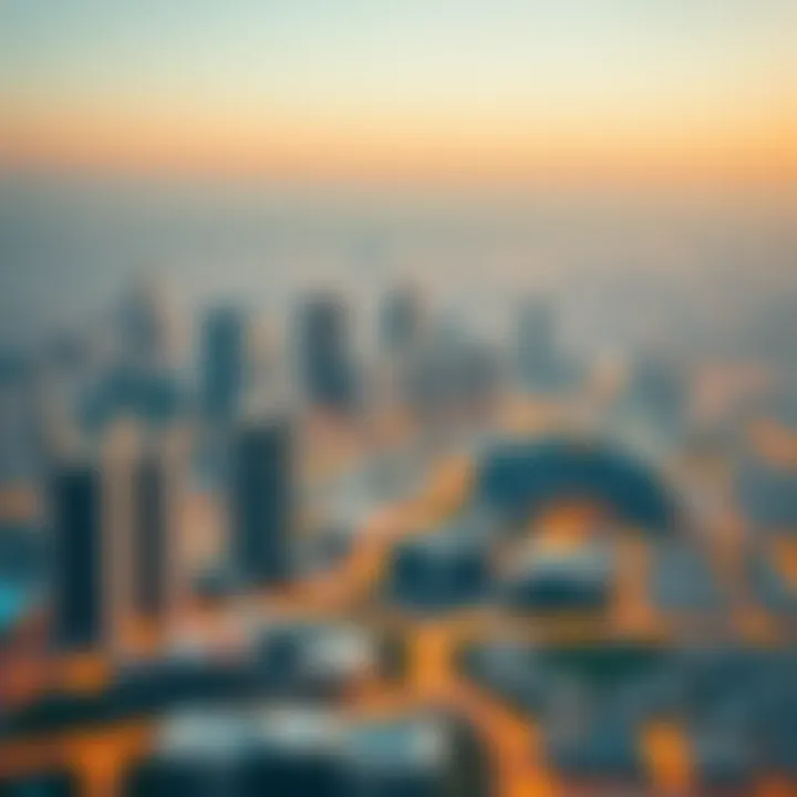 A panoramic view of Dubai's skyline highlighting real estate developments
