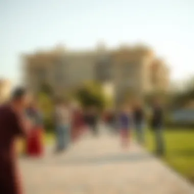 Community Engagements in Shams A group engaging in outdoor activities in a park within Shams