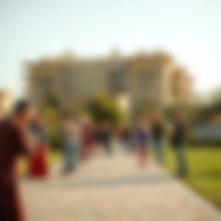 Community Engagements in Shams A group engaging in outdoor activities in a park within Shams