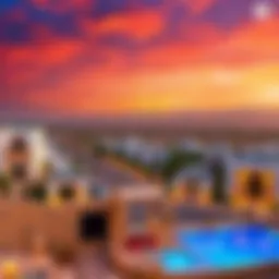 A vibrant sunset over the Shams community showcasing its scenic beauty