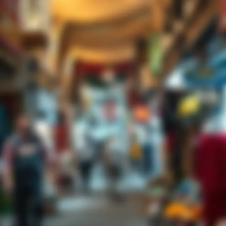 A bustling market scene capturing the essence of commerce