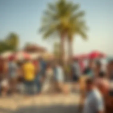 Vibrant community gathering near the beachfront