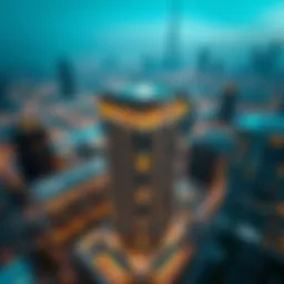Aerial view of UniEstate Prime Tower showcasing its architectural elegance