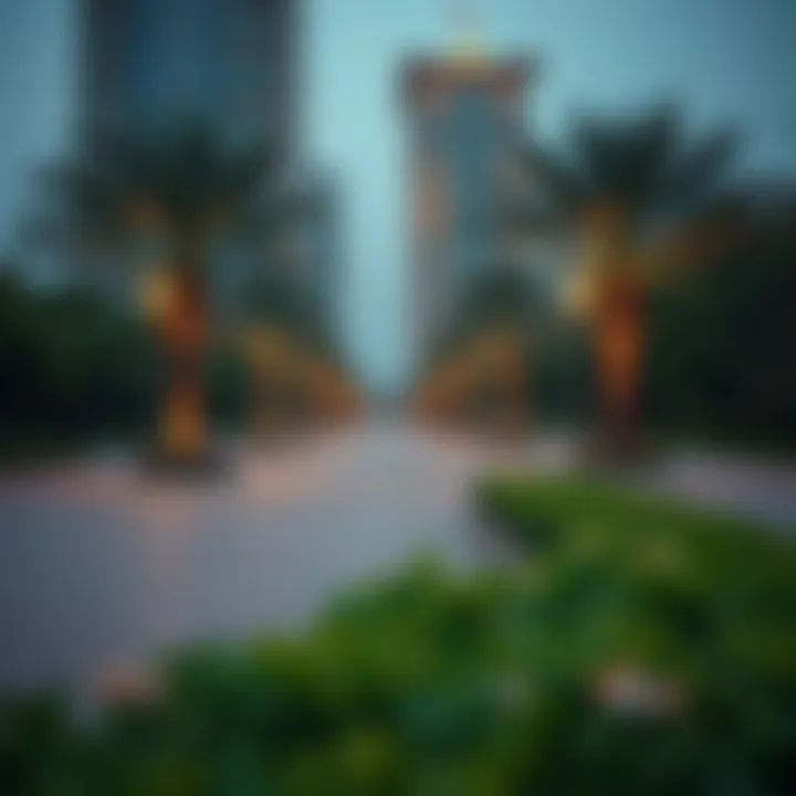 Public amenities in Garhoud Complex, including parks and recreational areas