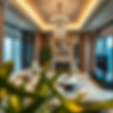 Luxurious Living Space in Hamdan Tower Luxurious interior showcasing a modern living space within Hamdan Tower