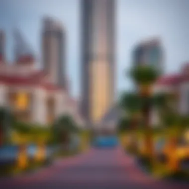 Vibrant Neighborhood Around Hamdan Tower Vibrant neighborhood surrounding Hamdan Tower, showcasing lifestyle and amenities