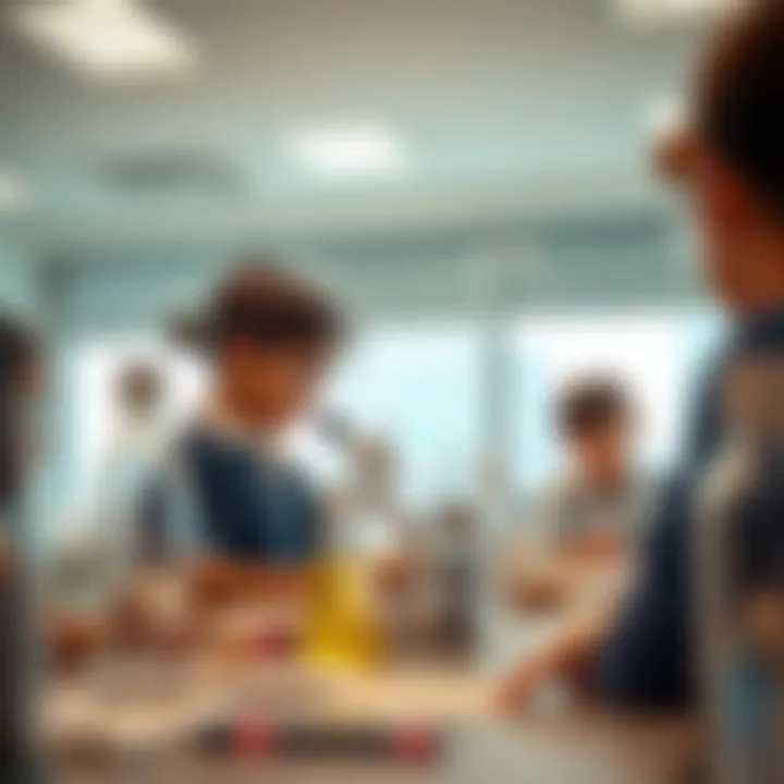 Innovative Learning in Science Students engaged in a science experiment in a well-equipped lab