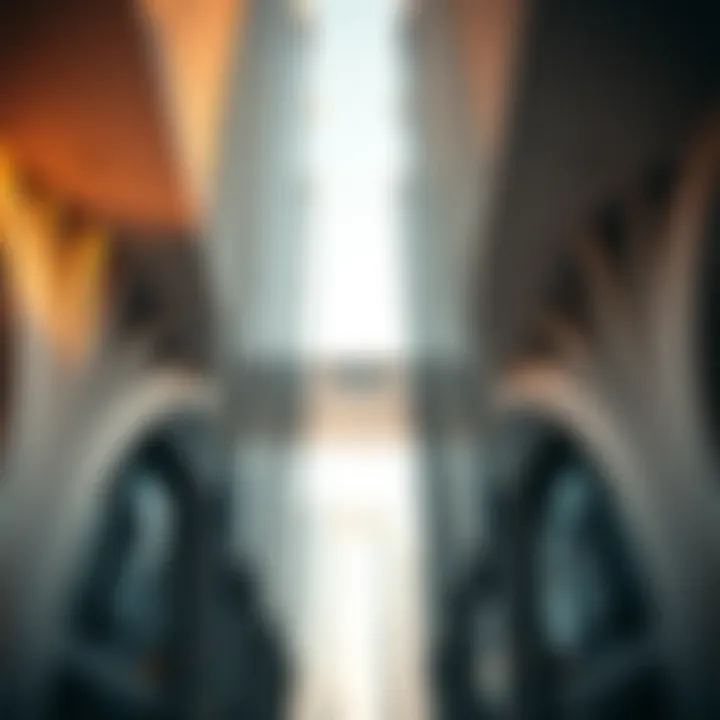 A close-up of the intricate architectural elements of Horizon Towers, emphasizing its innovative design features
