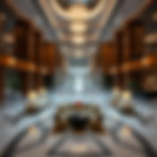Luxurious hotel lobby on Al Rigga Street