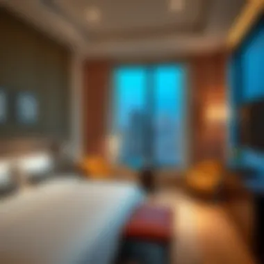 Spacious guest room with elegant decor