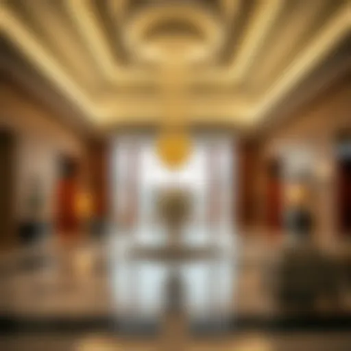 Luxurious lobby of Hyatt Regency Deira Dubai