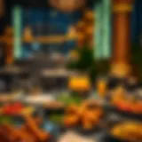 Luxurious Iftar spread featuring traditional dishes