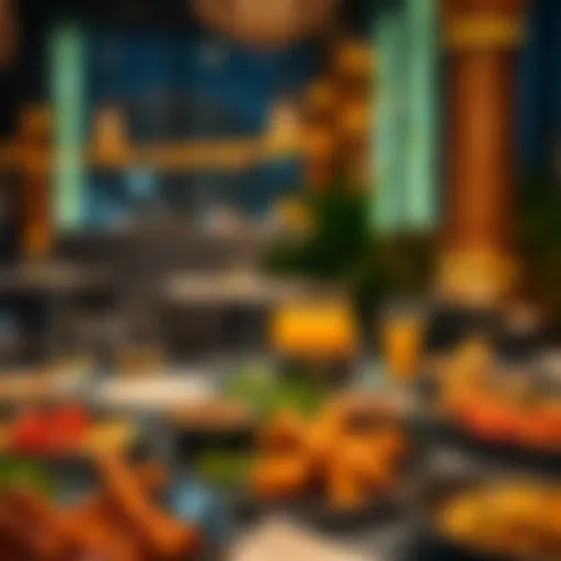 Luxurious Iftar spread featuring traditional dishes