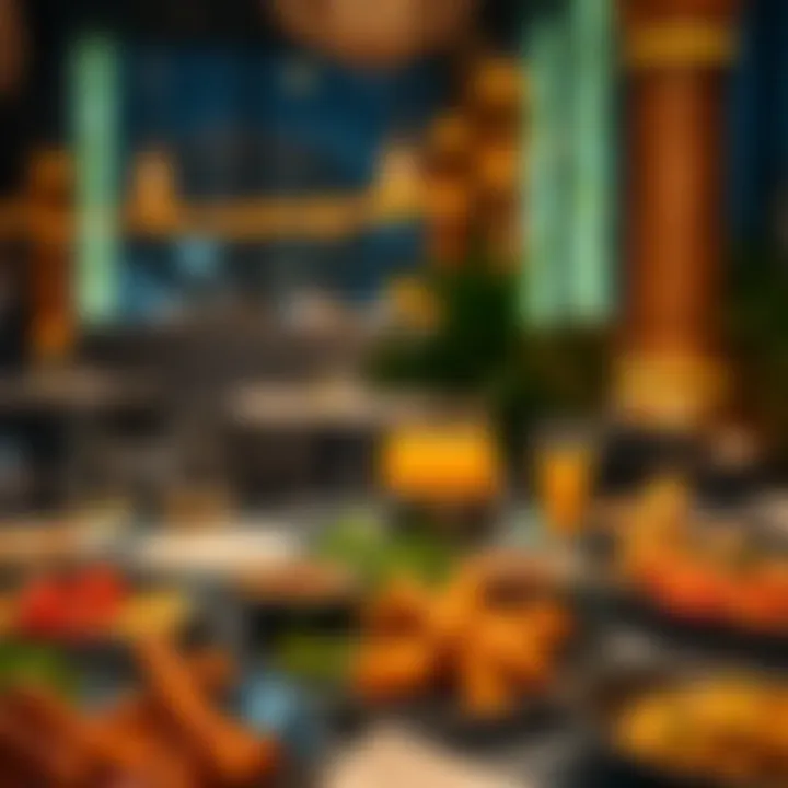 Luxurious Iftar spread featuring traditional dishes