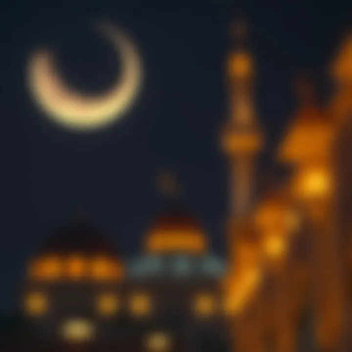 Crescent Moon and Ramadan Crescent moon symbolizing the beginning of Ramadan