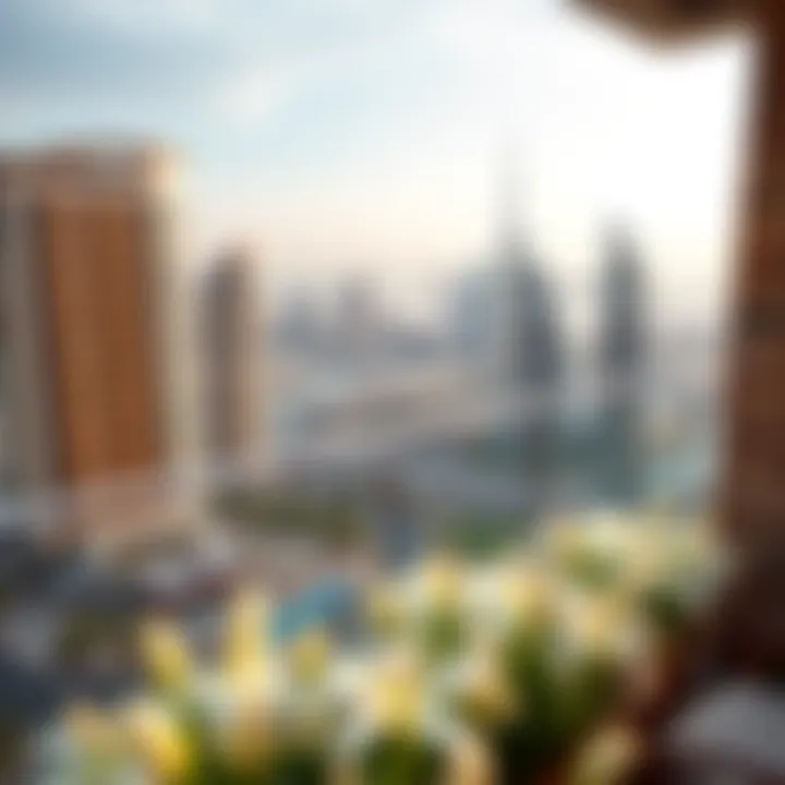 Stunning view from a balcony overlooking Dubai Festival City