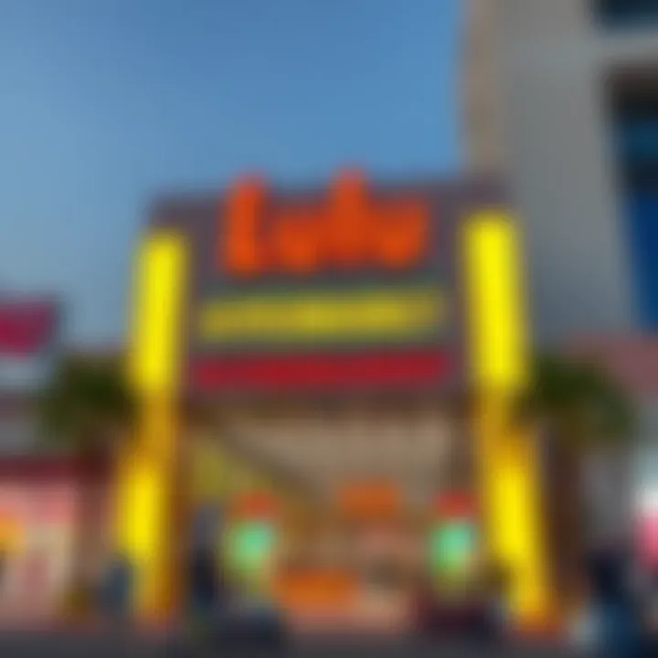 Lulu hypermarket entrance with vibrant signage