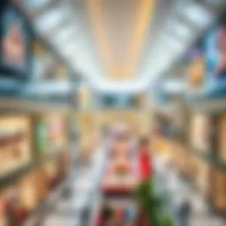 A panoramic view of Dubai Mall showcasing vibrant retail spaces